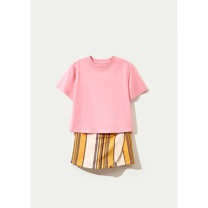Conjunto Curto Infantil Menina Estampado - Rosa 014