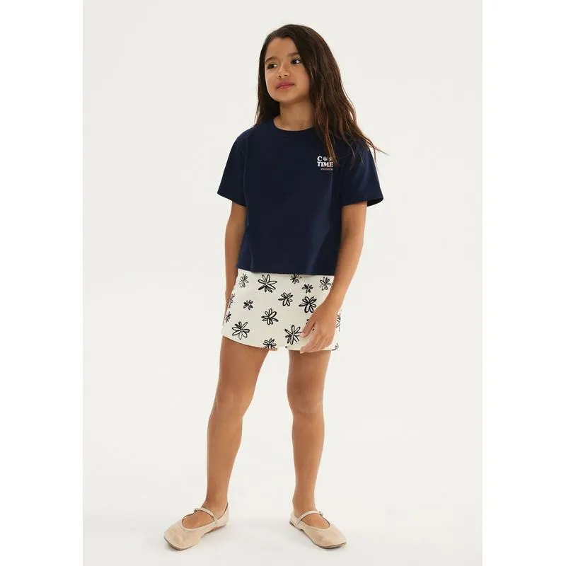 Conjunto Curto Infantil Menina Estampado - Azul 012