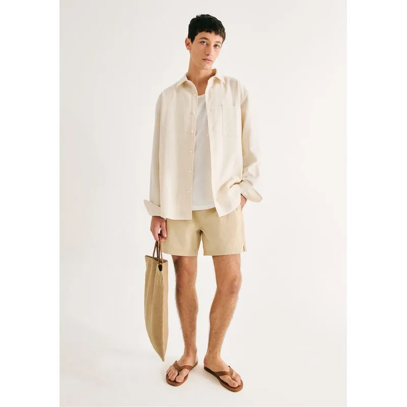 Shorts De Banho Masculino Texturizado - Bege M