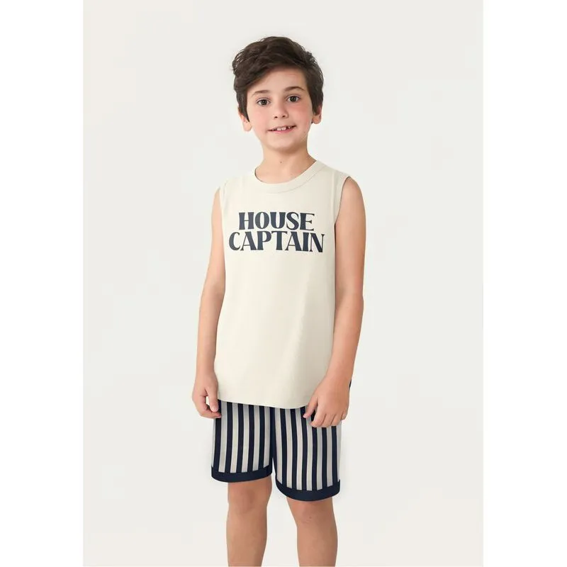 Conjunto Curto Infantil Menino Com Estampa - Branco 010