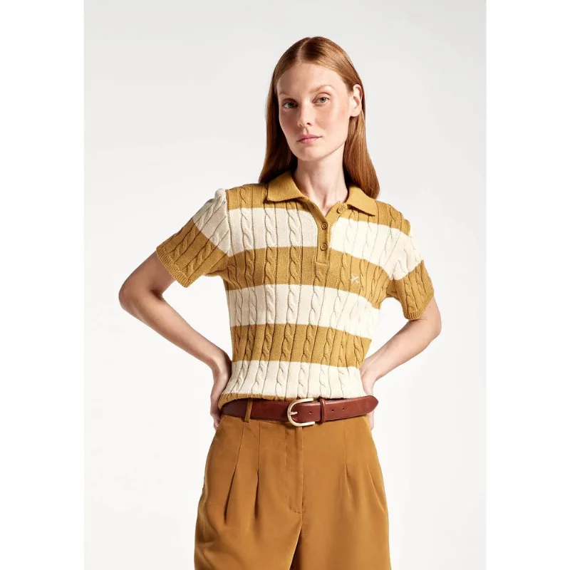 Blusa Polo Feminina Em Tricô Fio Tinto - Off white G