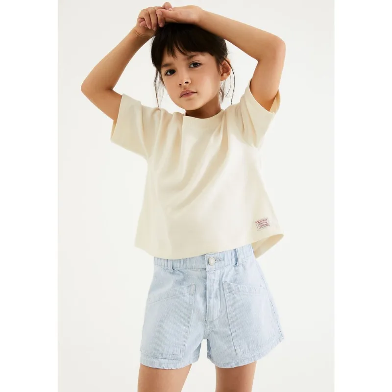 Shorts Infantil Menina Jeans Reto - Azul 016