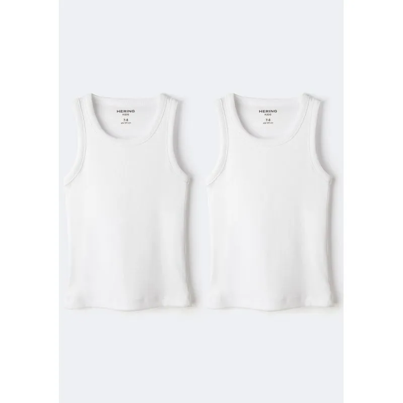 Kit 2 Regatas Infantis Menina Caneladas - Branco 016