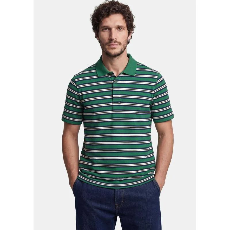 Camisa Polo Masculina Em Piquet Fio Tinto - Verde XG