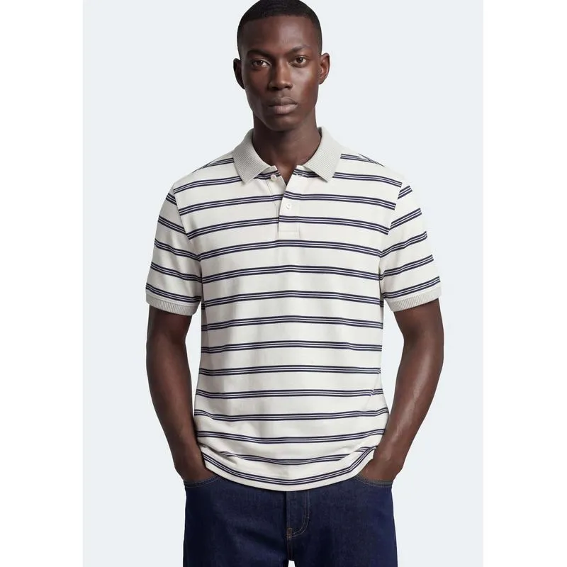 Camisa Polo Masculina Manga Curta Fio Tinto - Azul XXG