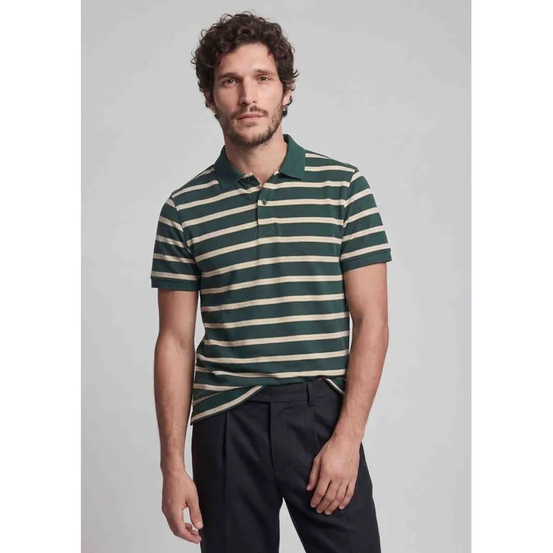 Camisa Polo Masculina Manga Curta Fio Tinto - Verde XXG