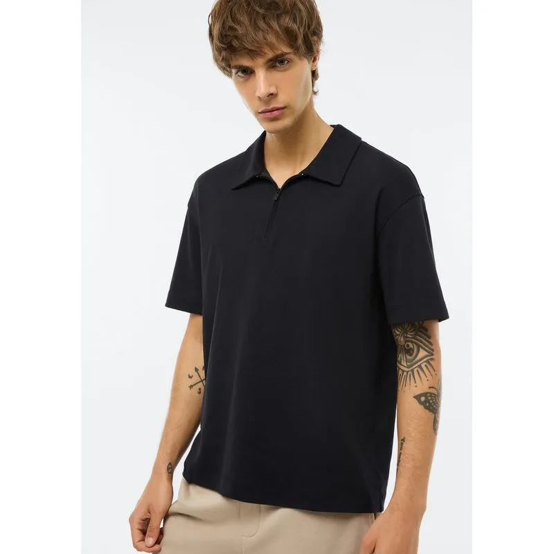 Camisa Polo Masculina Em Malha Tech - Preto M