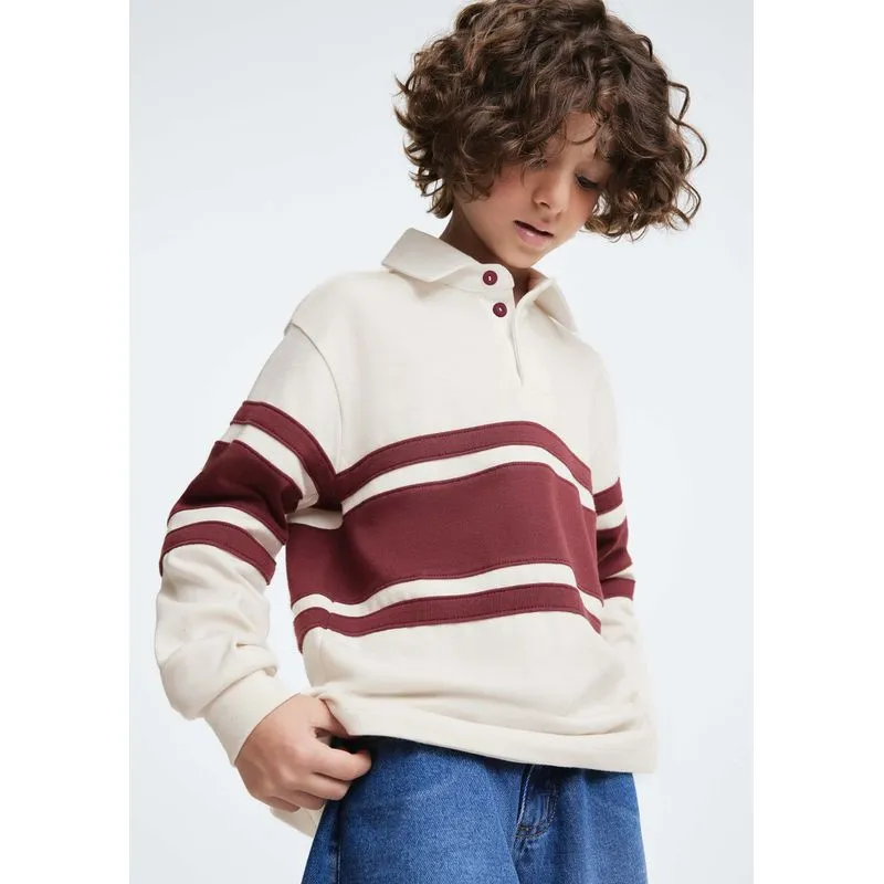 Polo Infantil Menino Manga Longa Listrada - Off white 016
