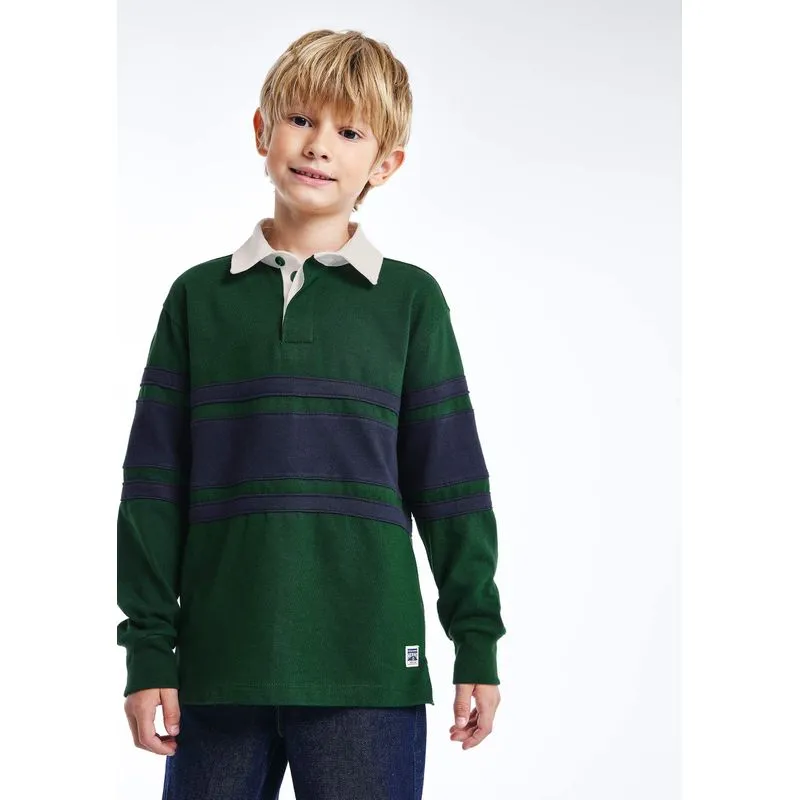 Polo Infantil Menino Manga Longa Listrada - Verde 014