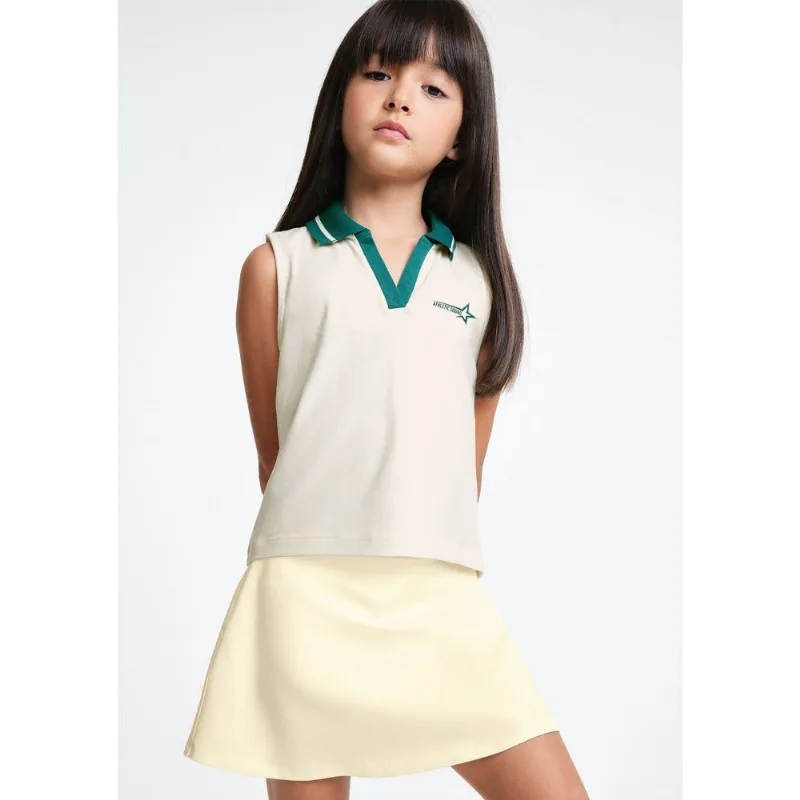 Polo Infantil Menina Regata Com Estampa - Off white 004