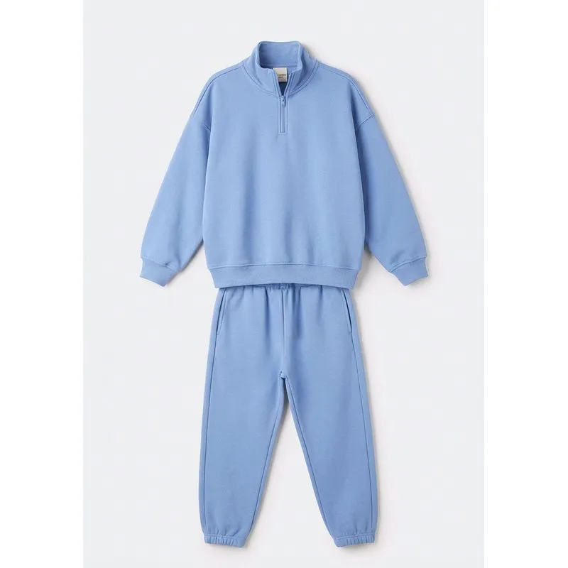 Conjunto Infantil Menina Com Blusão Gola Alta - Azul 014