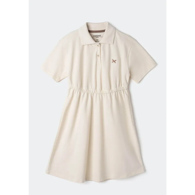 Vestido Infantil Polo Com Bordado - Creme 008