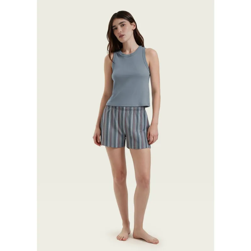 Pijama Feminino Curto Estampado - Azul M
