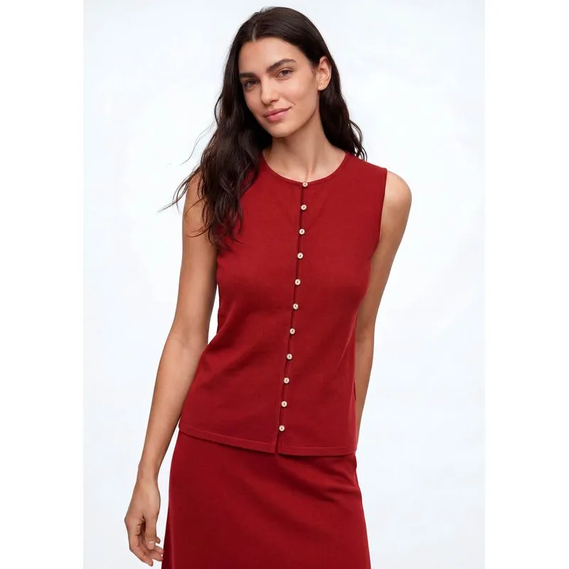 Regata Feminina Alças Médias Com Elastano - Vermelho M