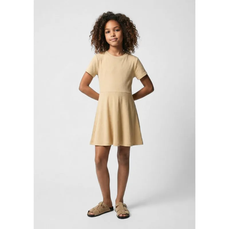 Vestido Curto Infantil Em Ribana - Amarelo 016