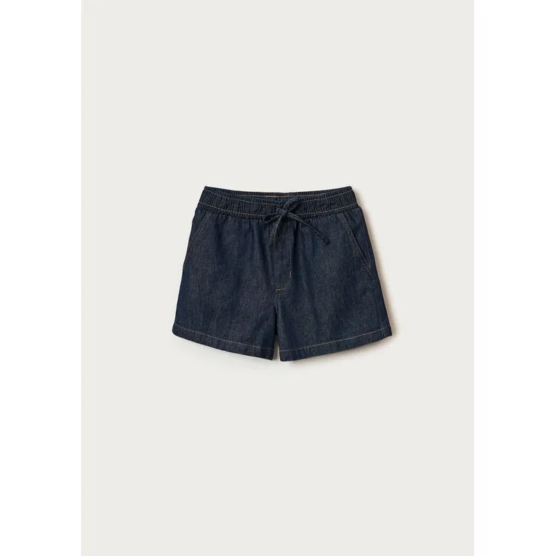 Shorts Jeans Infantil Menina Com Cordão - Azul 002