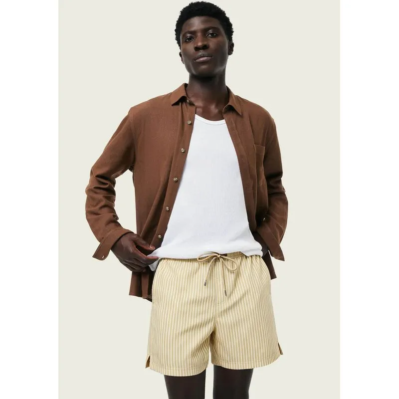 Shorts De Banho Masculino Listrado - Amarelo G