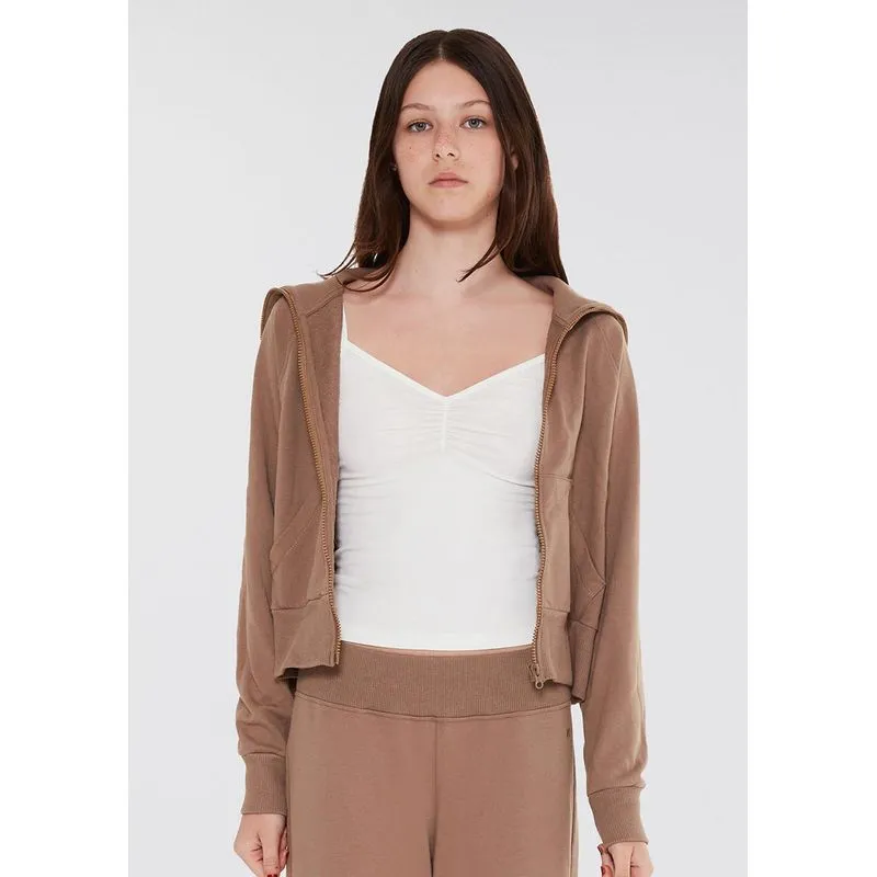 Regata Teen Alças Finas Decote Franzido - Off white G