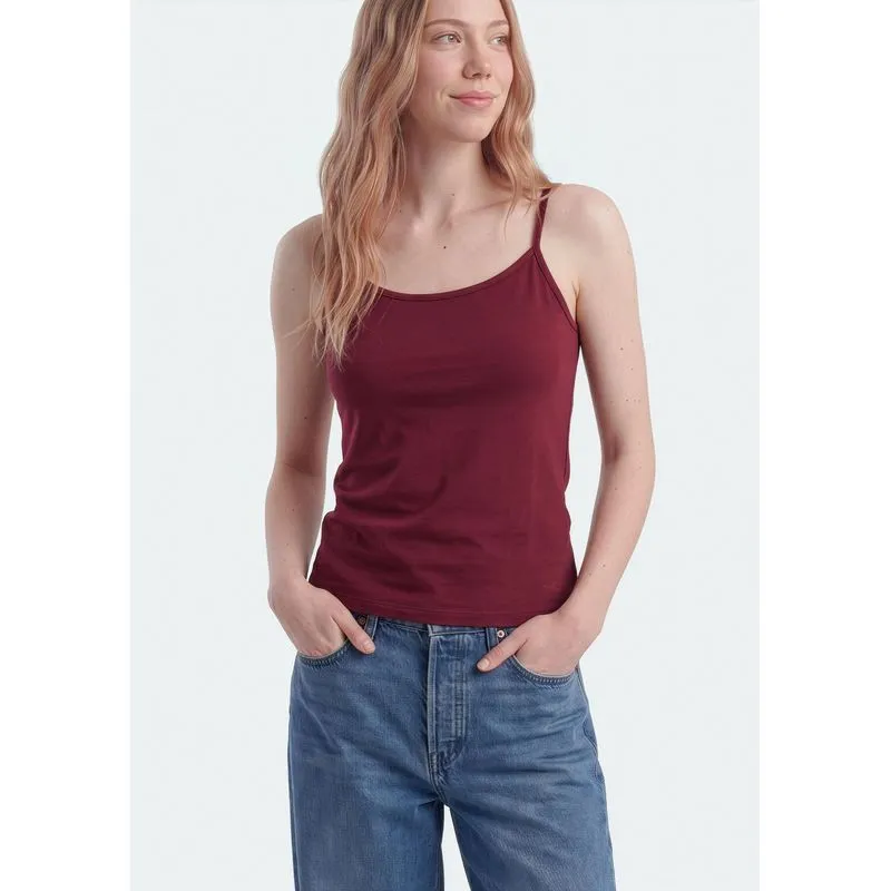 Regata Teen Alças Finas Fio Tinto - Vinho M