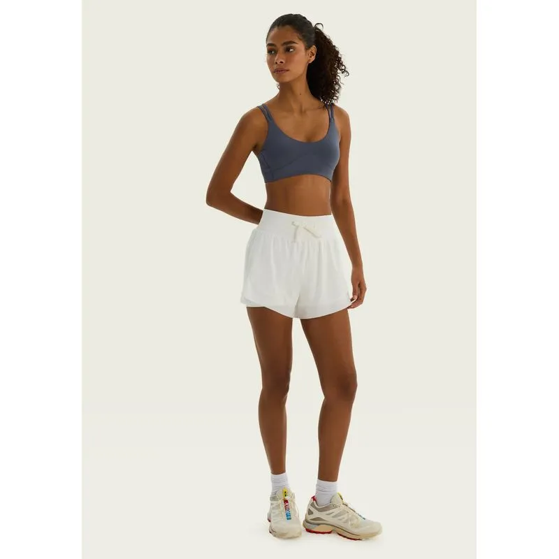 Shorts Esportivo Feminino Duplo - Off white XG