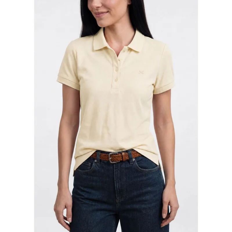 Polo Feminina Bordada Em Malha Piquet - Amarelo P
