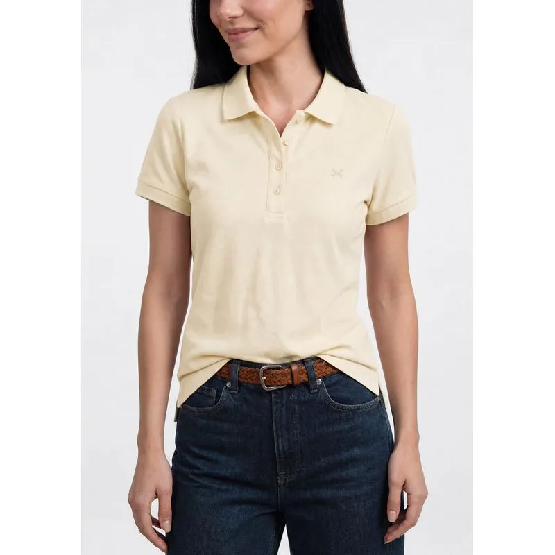 Polo Feminina Bordada Em Malha Piquet - Amarelo XG