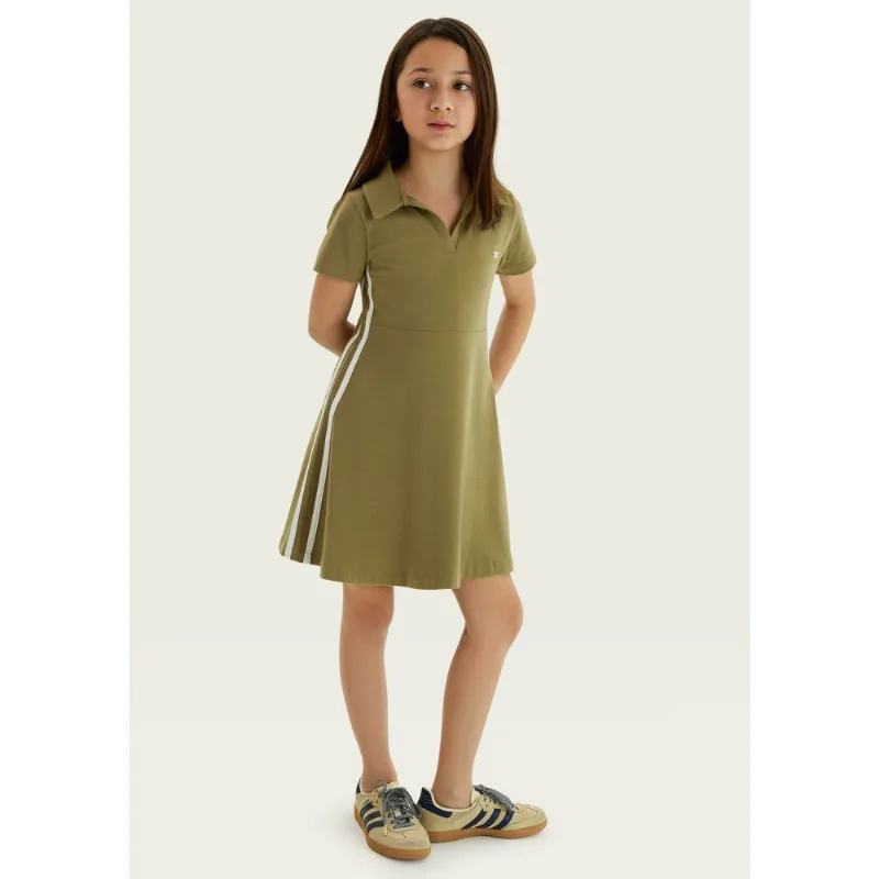 Vestido Curto Infantil Gola Polo - Verde 010