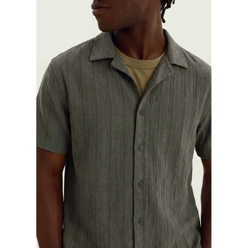 Camisa Masculina Manga Curta Comfort Listrada - Verde XXG