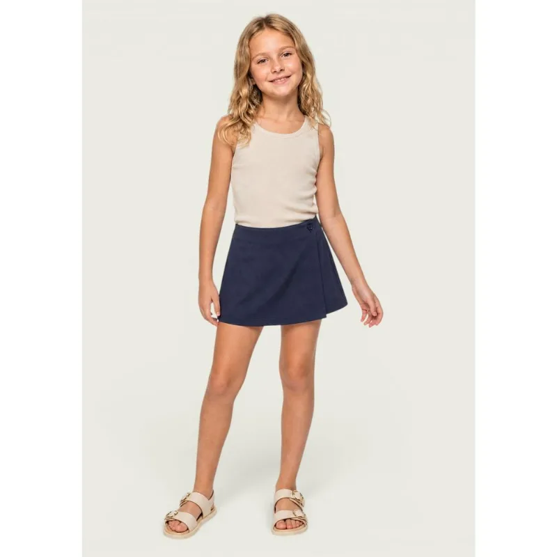 Shorts Saia Infantil Em Piquet - Azul 006
