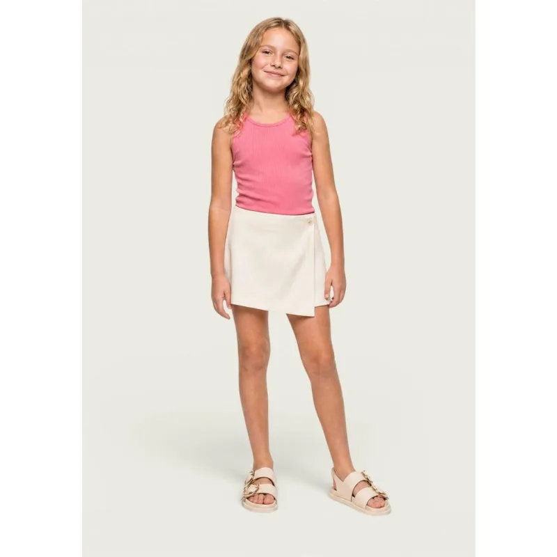 Shorts Saia Infantil Em Piquet - Creme 016