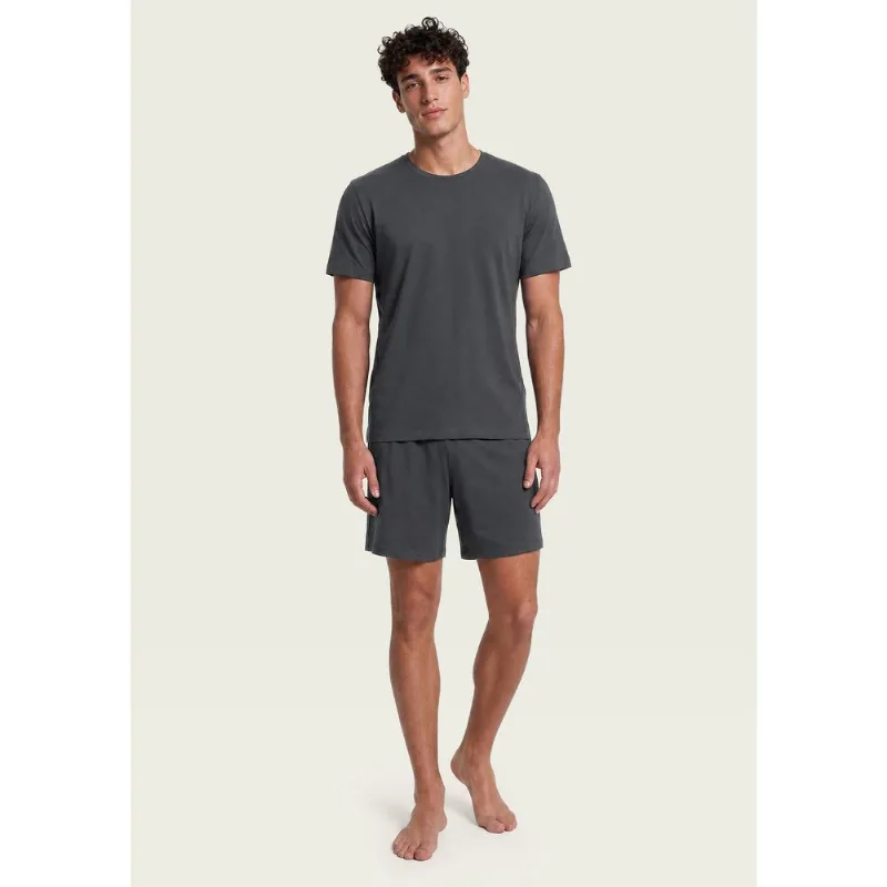Pijama Curto Masculino Malha de Algodão - Cinza P