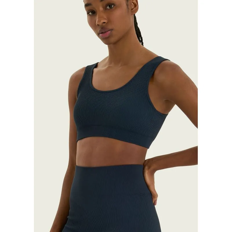 Top Esportivo Canelado Sem Costura - Azul M