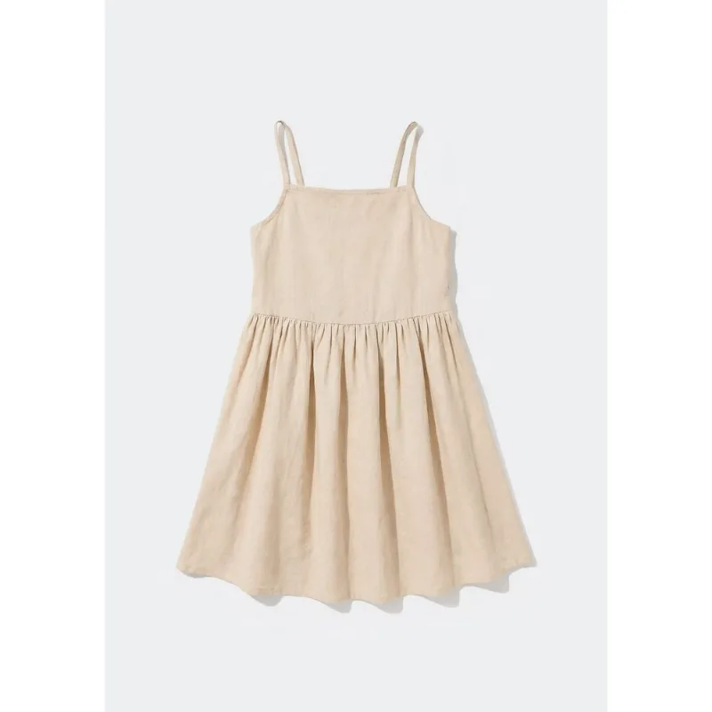 Vestido Infantil Alças Finas Em Viscolinho - Off white 006