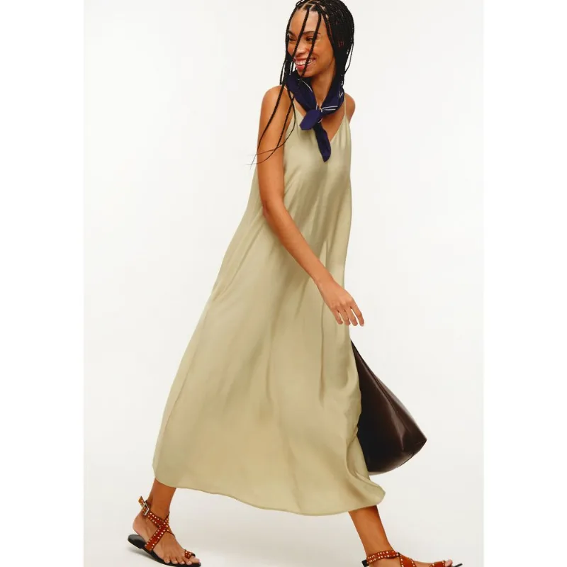 Vestido Midi Decote V Em Modal - Verde XG
