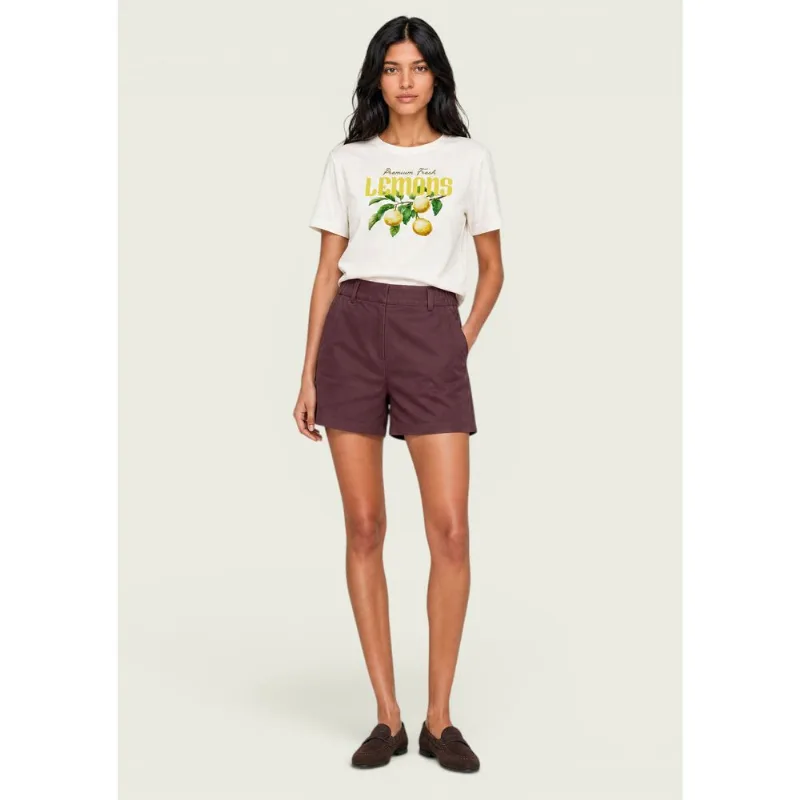 Shorts Feminino Reto Em Viscolinho - Vinho 040
