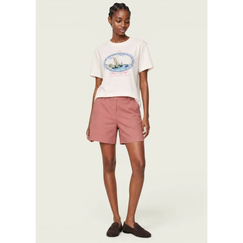 Shorts Feminino Reto Em Viscolinho - Rosa 044