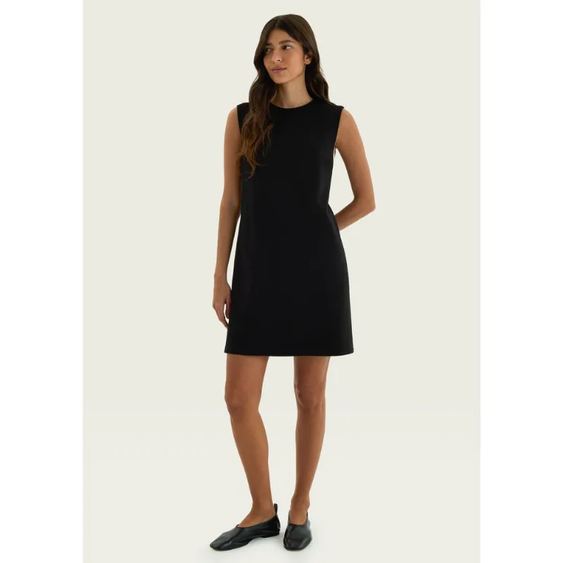 Vestido Curto Reto Em Viscose - Preto G