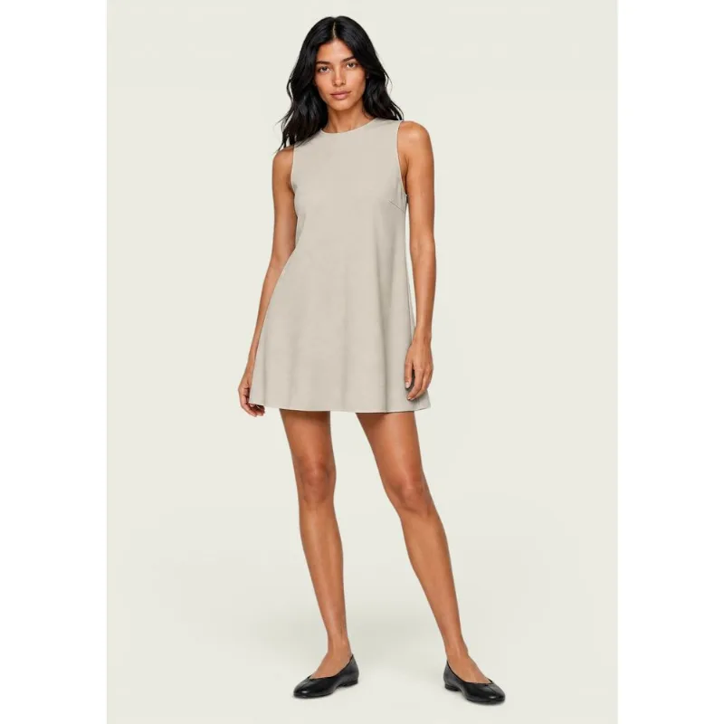 Vestido Curto Reto Em Viscose - Bege M