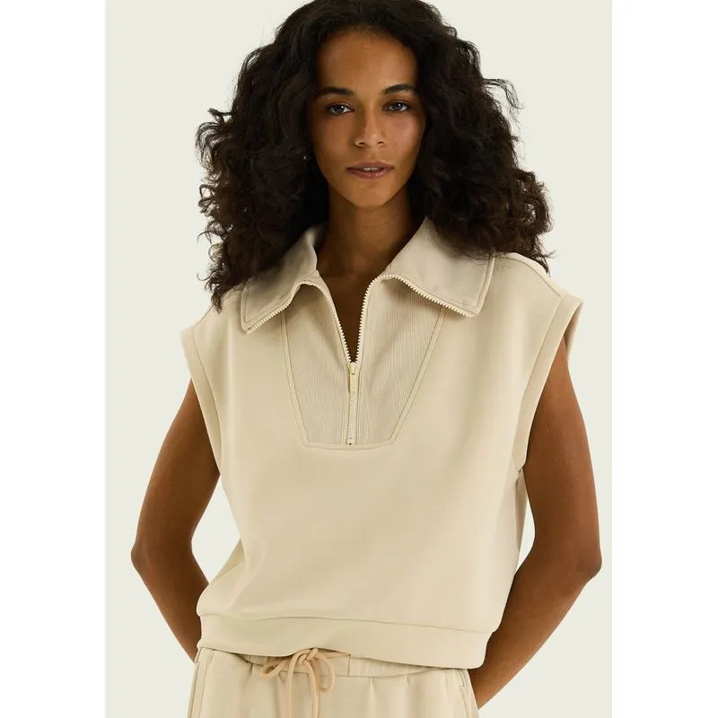 Colete Feminino Oversized Em Modal - Bege P