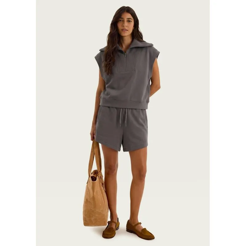 Colete Feminino Oversized Em Modal - Cinza G