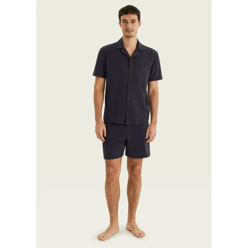Pijama Curto Masculino Americano - Azul G