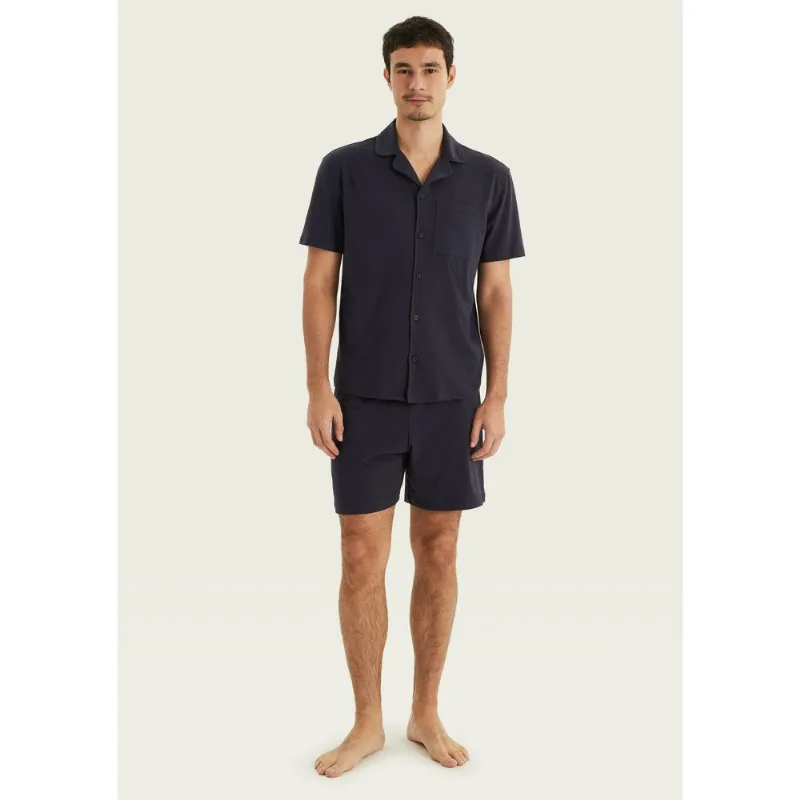 Pijama Curto Masculino Americano - Azul XG