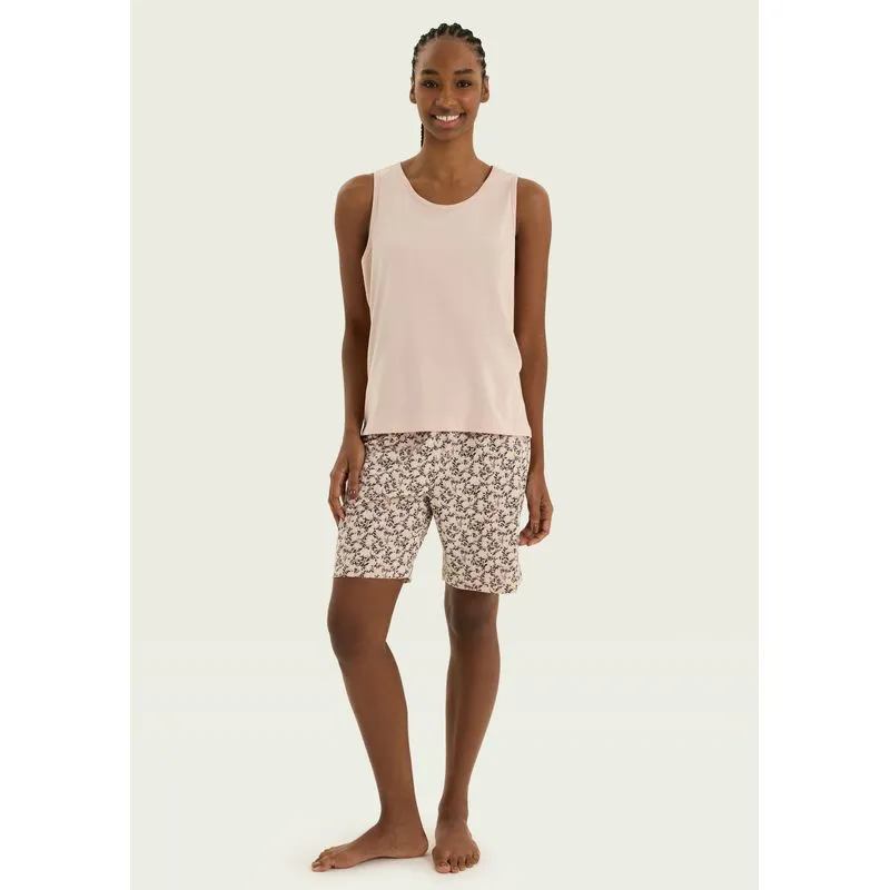 Pijama Curto Feminino Estampado Sênior - Rosa XG