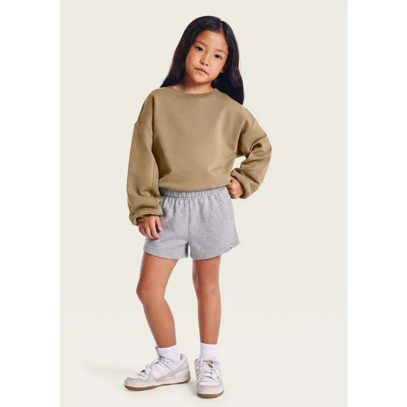 Shorts Infantil Menina Runner Em Moletinho - Cinza 014