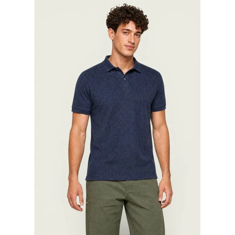 Polo Masculina Manga Curta Espinha De Peixe - Azul XG