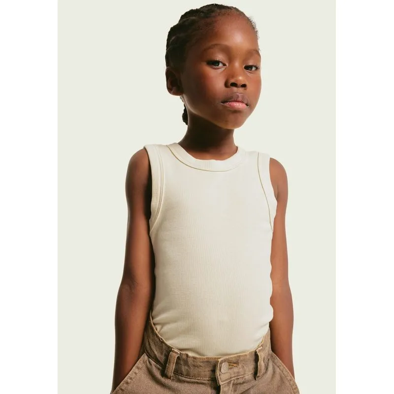 Regata Infantil Menina Em Ribana Canelada - Off white 016