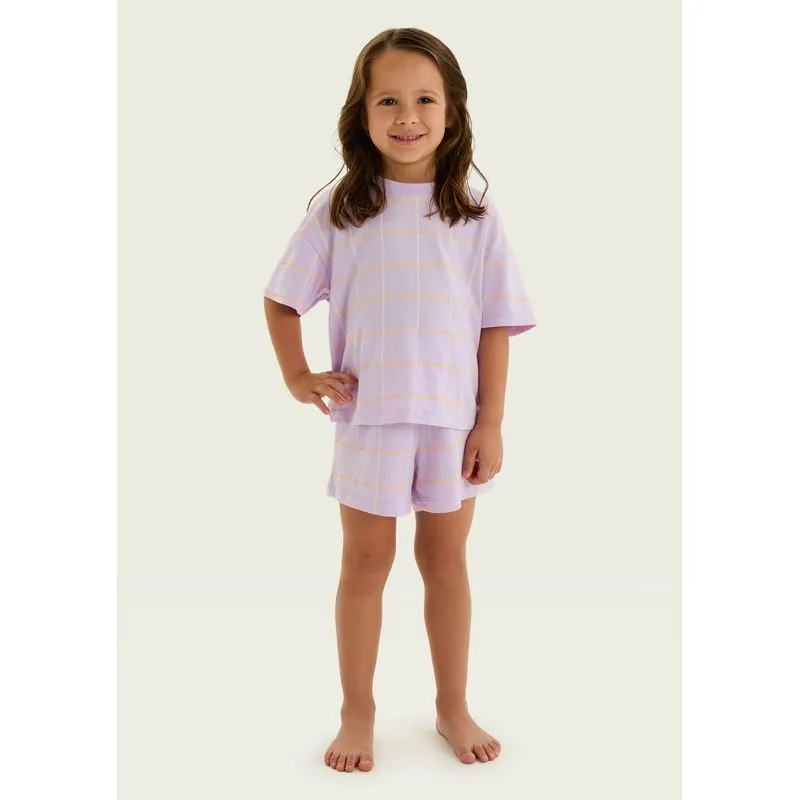 Pijama Infantil Menina Box Estampado - Lilás 008
