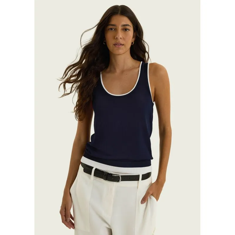 Regata Feminina Decote U Slim - Azul M