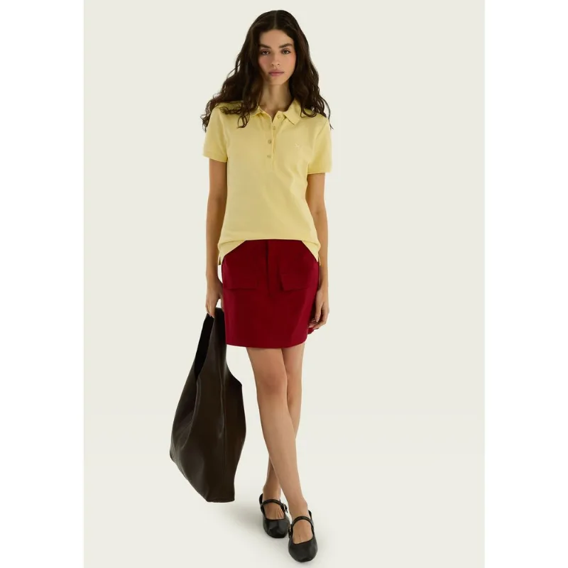 Shorts Saia Em Alfaiataria Com Lapela - Vermelho 044