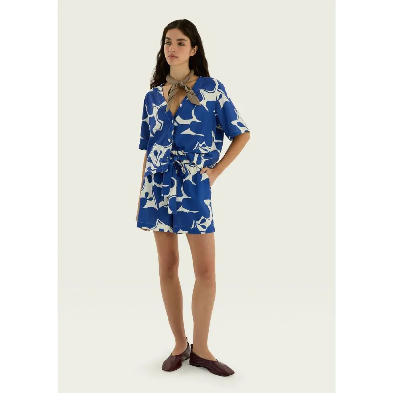 Shorts Feminino Clochard Estampado - Azul 036